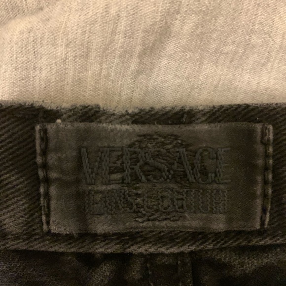 Versace High Waist Straight Leg Black Denim Jeans - Picture 9 of 15